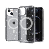 Premium Glitter Ultra [Magnetic Circle] Thick 3mm Transparent Hybrid Case For iPhone 15 - Smoke