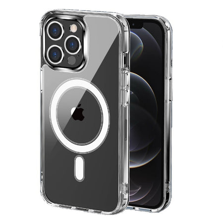 Premium Thick Transparent [Magnetic Circle] Shockproof Hybrid Case For iPhone 13/14 - Clear