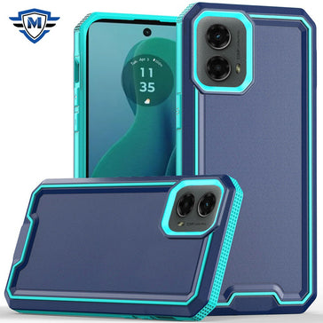 Metkase Rank Tough Strong Modern Fused Hybrid Case In Slide-Out Package For Motorola Moto G 5G 2024 - Blue