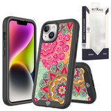 Metkase Premium Exotic Design Hybrid Case In Slide-Out Package For iPhone 15 Pro Max - Mandala