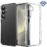 Metkase Pure Crystal Transparent Thick 2.0mm Shockproof Chromed Buttons Case In Slide-Out Package For Samsung S25/S24 - Clear