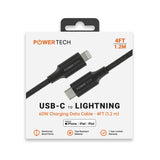 Powertech USB-C To Lightning 4' Cable - Black