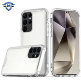 Metkase Colored Shockproof Transparent Hard PC TPU Hybrid Case In Slide-Out Package For Samsung S25 Ultra - Clear/Clear