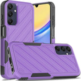 HR Premium Noble Lined Shockproof Dual Layer Hybrid Case For Samsung A15 5G - Dark Purple/Black