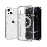 Premium Glitter Ultra [Magnetic Circle] Thick 3mm Transparent Hybrid Case For iPhone 15 - Clear