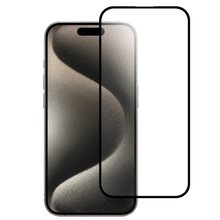 Metkase Black Edged Tempered Glass In Bulk White Paper Card Package For iPhone 16 Pro 6.3 Inch - Black