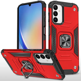 Premium Robust Magnetic Kickstand Hybrid Case For Samsung A15 5G - Red