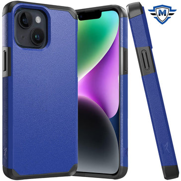 Metkase Tough Strong Shockproof Hybrid Case In Slide-Out Package For iPhone 13/14 - Classic Blue