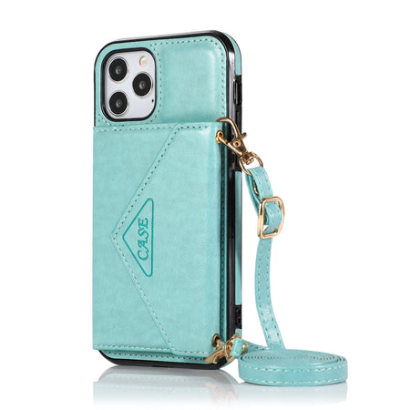 Premium Elegant Wallet Id Money Holder Case Cover For iPhone 15 - Teal