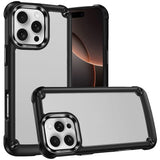 HR Premium Ultimate Casex Transparent Hybrid Case With Metal Buttons And Camera Edges For iPhone 16 Pro Max 6.9 Inch - Black