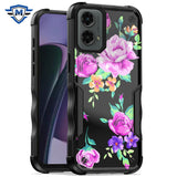 Metkase Premium Exquisite Design Hybrid Case In Slide-Out Package For Motorola Moto G Stylus 5G 2024 - Tropical Romantic Colorful Roses Floral