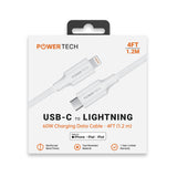 Powertech USB-C To Lightning 4' Cable - White