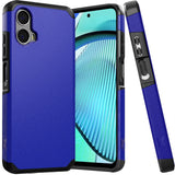 HR Premium Tough Strong Hybrid (Magnet Mount Friendly) Case Cover For Motorola Moto G Power 5G 2024 - Classic Blue