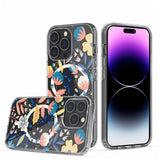 HR Premium Beautiful Floral Shockproof Transparent Hybrid Case Design For iPhone 13 / 14 - D