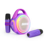 WorryFree Mini Karaoke 20W Wireless Speaker W/ 2 Mics For Kids - Purple