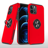 Premium Chief Oil Painted Magnetic Ring Stand Hybrid Case Cover For iPhone Se 2/Se 3/7/8 - Red