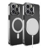 Premium Thick Transparent (Magnetic Circle) Shockproof Hybrid Case For iPhone 15 - Clear