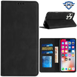 Metkase Wallet PU Vegan Leather ID Card Money Holder With Magnetic Closure In Slide-Out Package For iPhone 16 Pro 6.3 Inch - Black