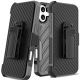 HR Premium Noble Lined Shockproof Dual Layer Hybrid Case For iPhone 16 Plus 6.7 Inch - Black/Grey