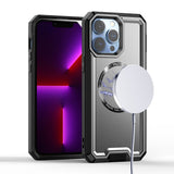 HR Premium Rank [Magnetic Circle] Tough Strong Modern Fused Hybrid Case For iPhone 12 & iPhone 12 Pro - Black