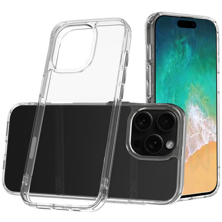 HR Premium Pure Crystal Transparent Thick 2.0Mm Shockproof Chromed Buttons Case Cover For iPhone 16 Pro Max 6.9 Inch - Clear