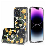 HR Premium Beautiful Floral Shockproof Transparent Hybrid Case Design For iPhone 13 / 14 - H