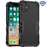 Metkase Exquisite Tough Shockproof Hybrid Case Cover In Slide-Out Package For iPhone 16 Plus 6.7 Inch - Black