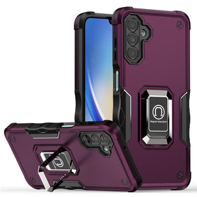 Premium Optimum Magnetic Ring Stand Hybrid Case For Samsung A15 5G - Dark Purple