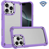 Metkase Ultimate Casex Transparent Hybrid Case With Metal Buttons And Camera Edges In Slide-Out Package For iPhone 16 Pro 6.3 Inch - Light Purple