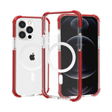 Premium Acrylic [Magnetic Circle] Tough 2.5mm Transparent Shockproof Hybrid  Case For iPhone 14 / iPhone 13 - Red