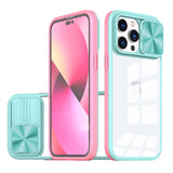 HR Premium Fusion Transparent Clear Hybrid cover For iPhone 13 / 14 - Pink Blue