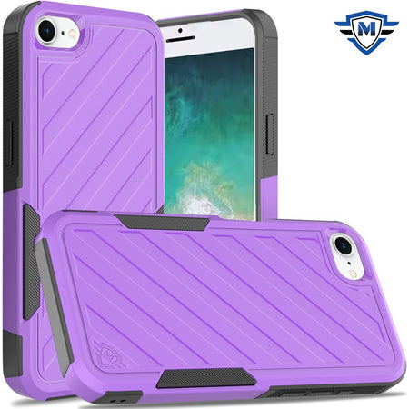 Metkase Noble Lined Shockproof Dual Layer Hybrid Case For iPhone 16E/SE4 (2025) - Dark Purple/Black