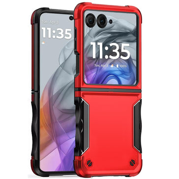 Metkase Exquisite Tough Shockproof Hybrid Case In Slide-Out Package For Motorola Razr 2024 - Red