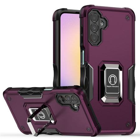 HR Premium Optimum Magnetic Ring Stand Hybrid Case Cover  For Samsung A25 5G - Dark Purple