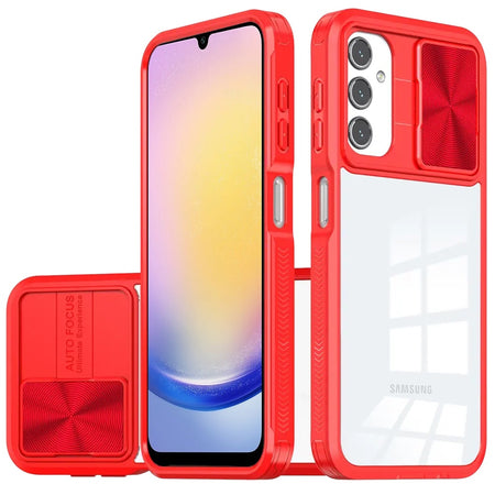 HR Premium Fusion Transparent Clear Hybrid Case Cover For Samsung A25 5G - Red