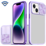 Metkase Fusion Transparent Clear Hybrid Case Cover In Premium Slide-Out Package For iPhone 13/14 - Purple