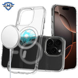 Metkase Thick Transparent [Magnetic Circle] Shockproof Hybrid Case For iPhone 16 Pro 6.3 Inch - Clear