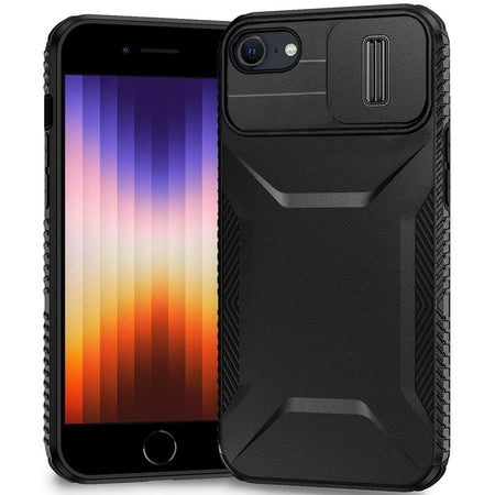 Premium Ultimate U Design Hybrid Case With Camera Window Covering For iPhone Se 2/Se 3/7/8 - Black