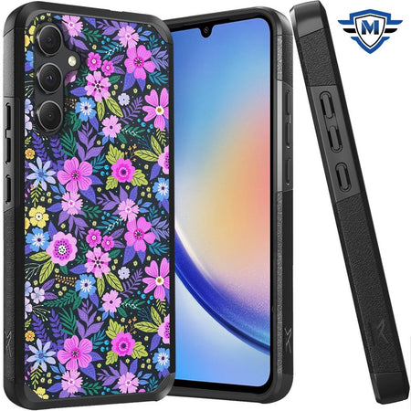 Metkase Tough Strong Hybrid (Magnet Mount Friendly) Case Cover For Samsung A35 5G - Mystical Floral Boom