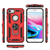 Premium Ring Magnetic Kickstand Hybrid Case Cover For iPhone Se 2/Se 3/7/8 - Red