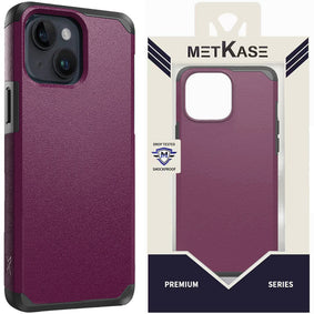 Metkase Tough Strong Shockproof Hybrid Case In Slide-Out Package For iPhone 13/14 - Dark Purple