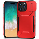 HR Premium Ultimate U Design Hybrid Case With Camera Window Covering For iPhone 16 Pro Max 6.9 Inch - Red