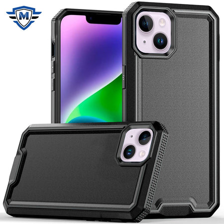 Metkase Rank Tough Strong Modern Fused Hybrid Case In Slide-Out Package For iPhone 13/14 - Black