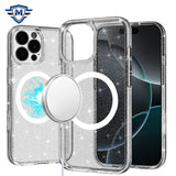 Metkase Glitter Ultra [Magnetic Circle] Thick 3mm Transparent Hybrid Case In Slide-Out Package For iPhone 16 Pro Max 6.9 Inch - Smoke