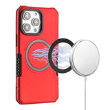 HR Premium Grip [Magnetic Circle] Metal Shockproof Hybrid Case For iPhone 12 & iPhone 12 Pro - Red