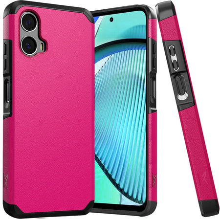 HR Premium Tough Strong Hybrid (Magnet Mount Friendly) Case Cover For Motorola Moto G Power 5G 2024 - Hot Pink