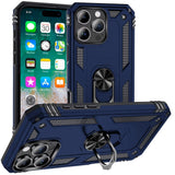 HR Premium Ring Magnetic Kickstand Hybrid Case Cover For iPhone 16 Pro Max 6.9 Inch - Blue