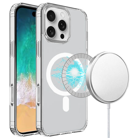 HR Premium True Transparent [Magnetic Circle] Shockproof Hybrid Case For iPhone 16 Pro Max 6.9 Inch- Clear