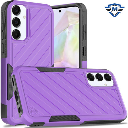 Metkase Noble Lined Shockproof Dual Layer Hybrid Case For Samsung Galaxy A36 - Dark Purple/Black