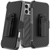 HR Premium Noble Lined Shockproof Dual Layer Hybrid Case For iPhone 16 Pro 6.3 Inch - Black/Grey